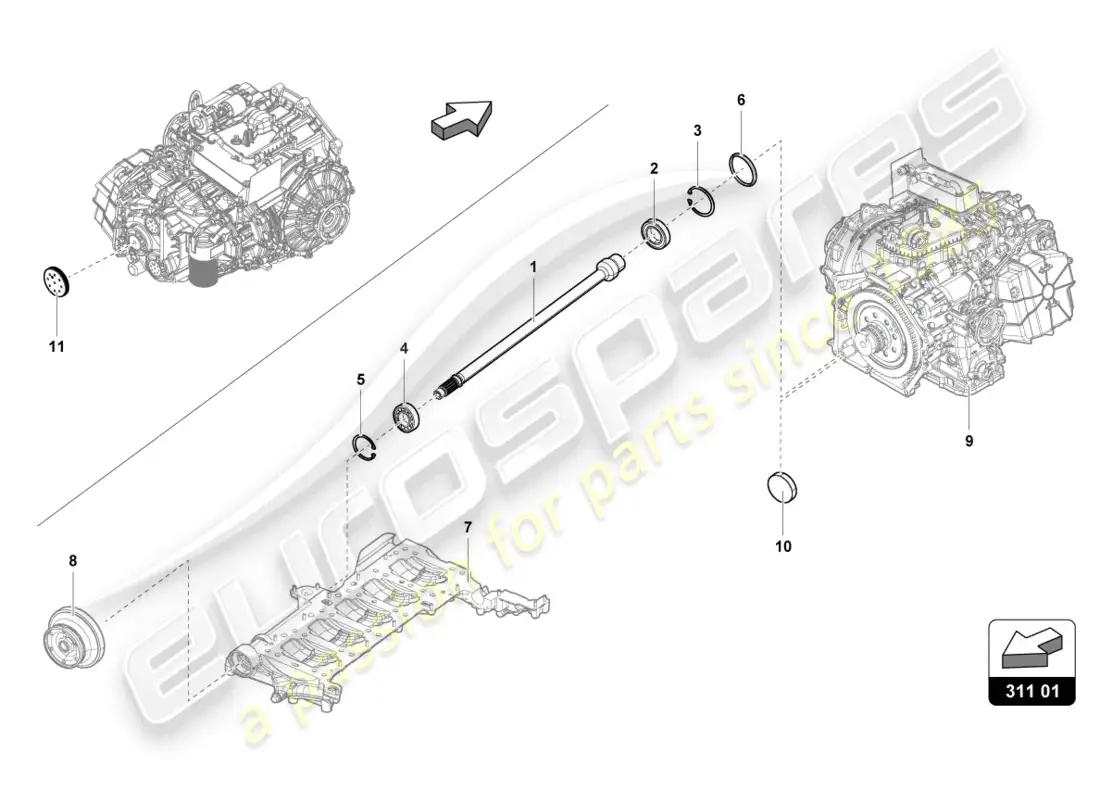 lamborghini tecnica (2024) input shaft parts diagram