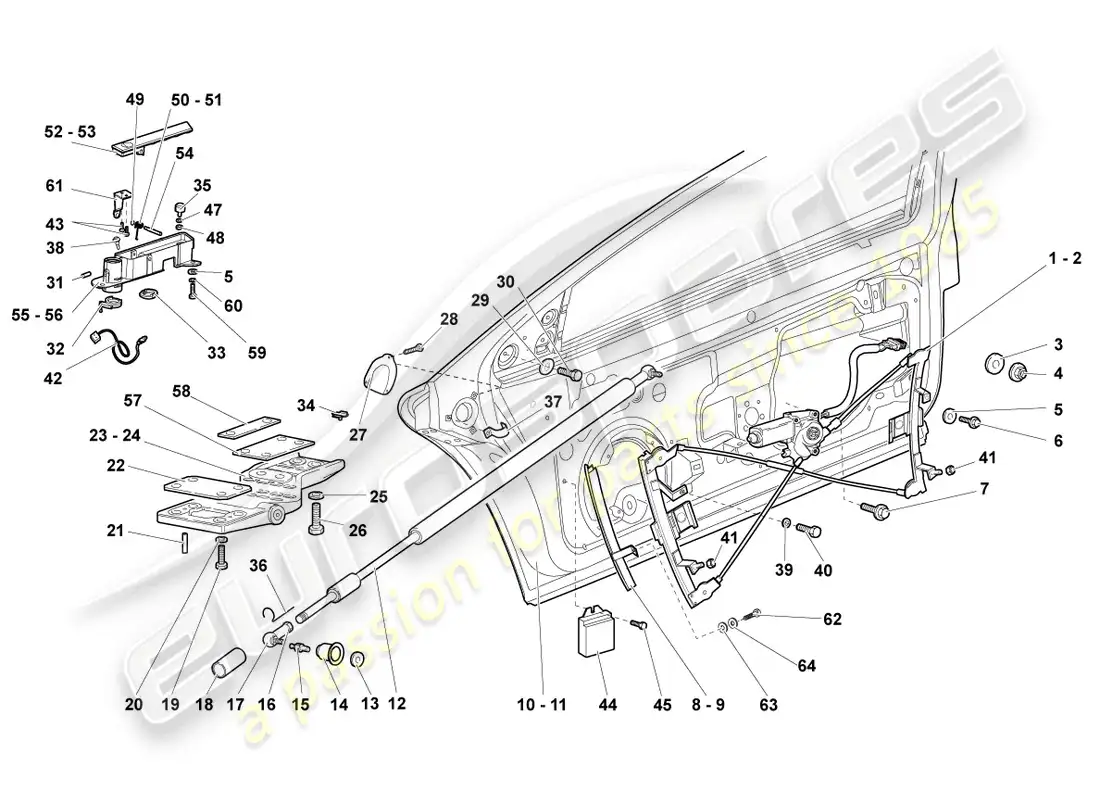 lamborghini reventon window regulator parts diagram