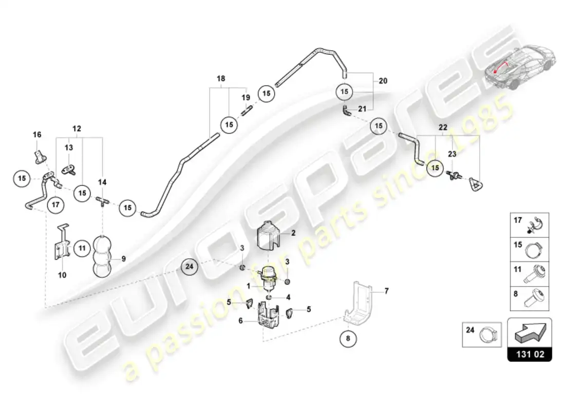 lamborghini revuelto coupe (2024) vacuum line parts diagram