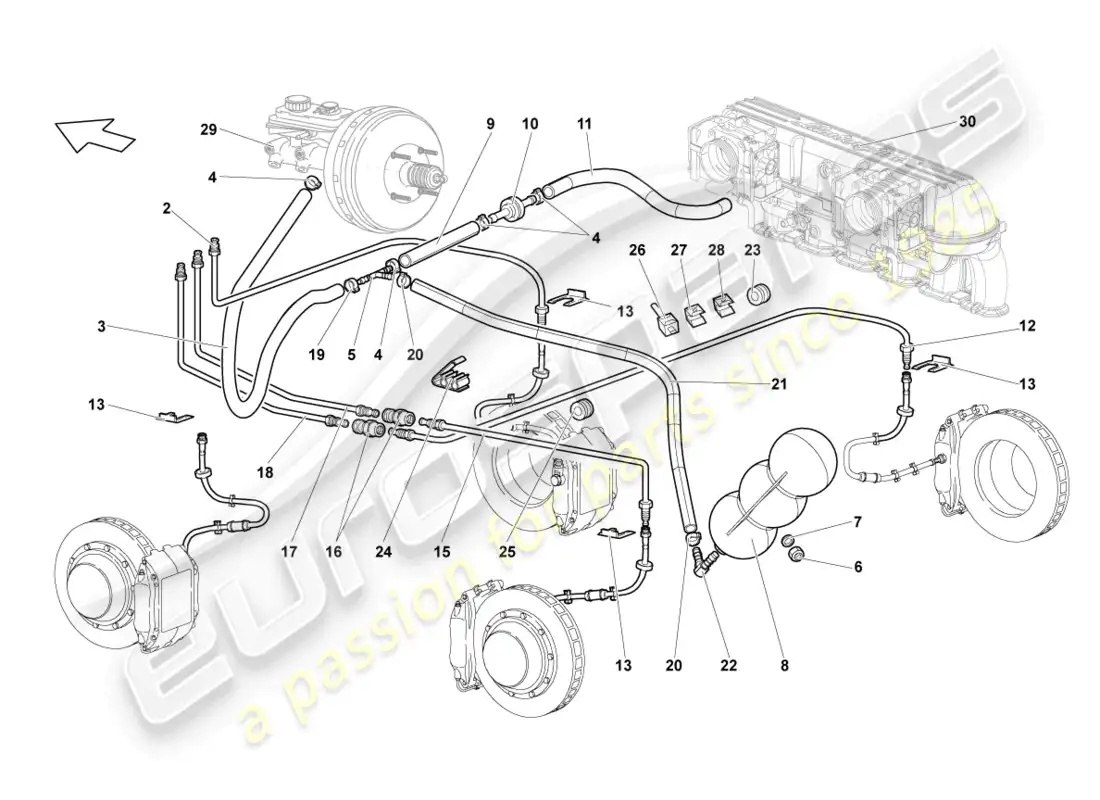 lamborghini reventon brake pipe parts diagram