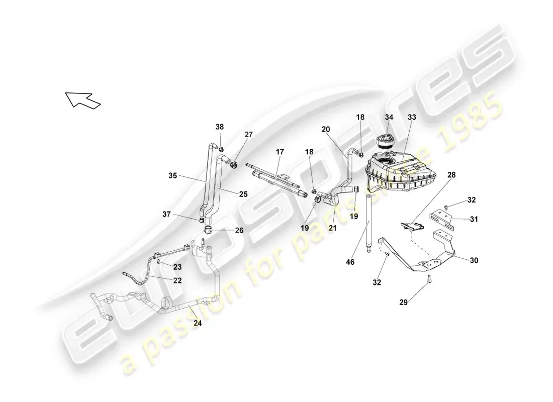 lamborghini lp550-2 spyder (2010) reservoir parts diagram