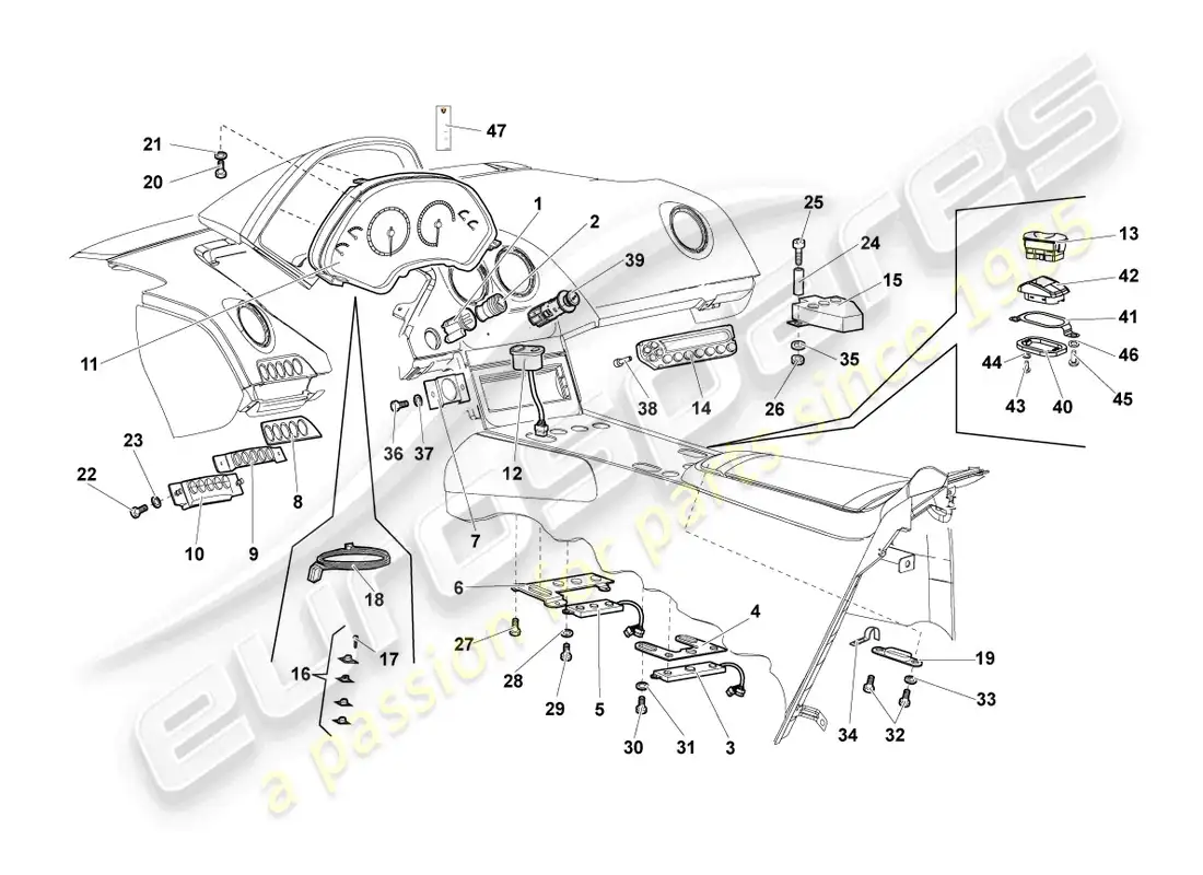 lamborghini reventon dashboard parts diagram