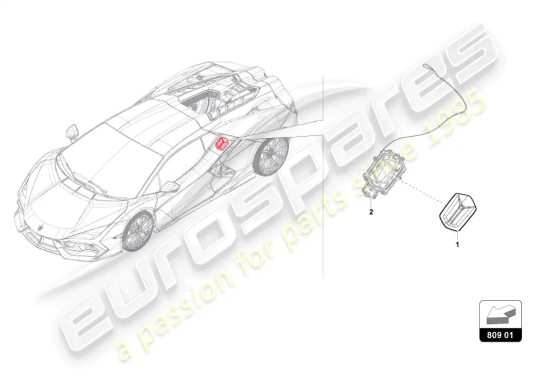 lamborghini revuelto coupe (2024) fuel filler flap parts diagram