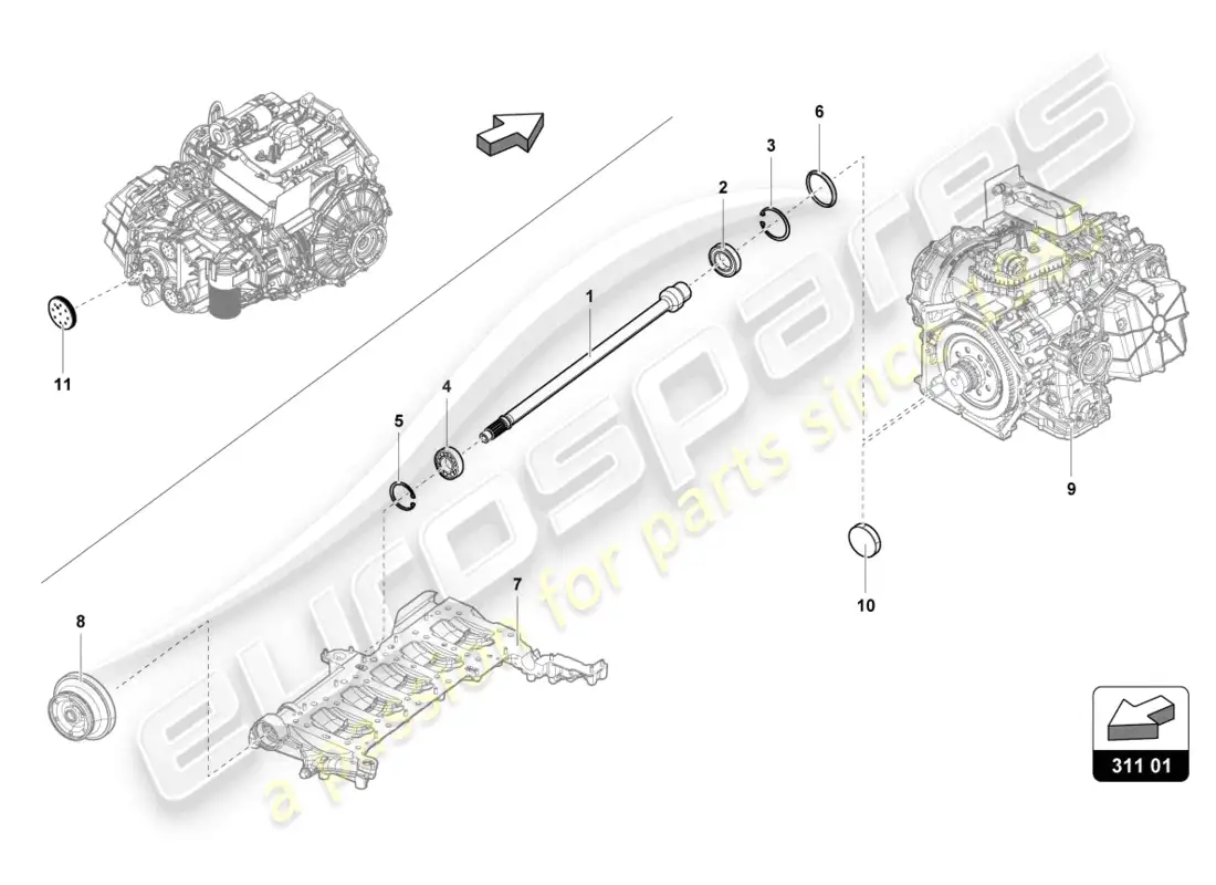 lamborghini sto (2022) input shaft parts diagram