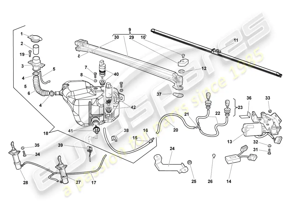 lamborghini reventon windshield wiper parts diagram