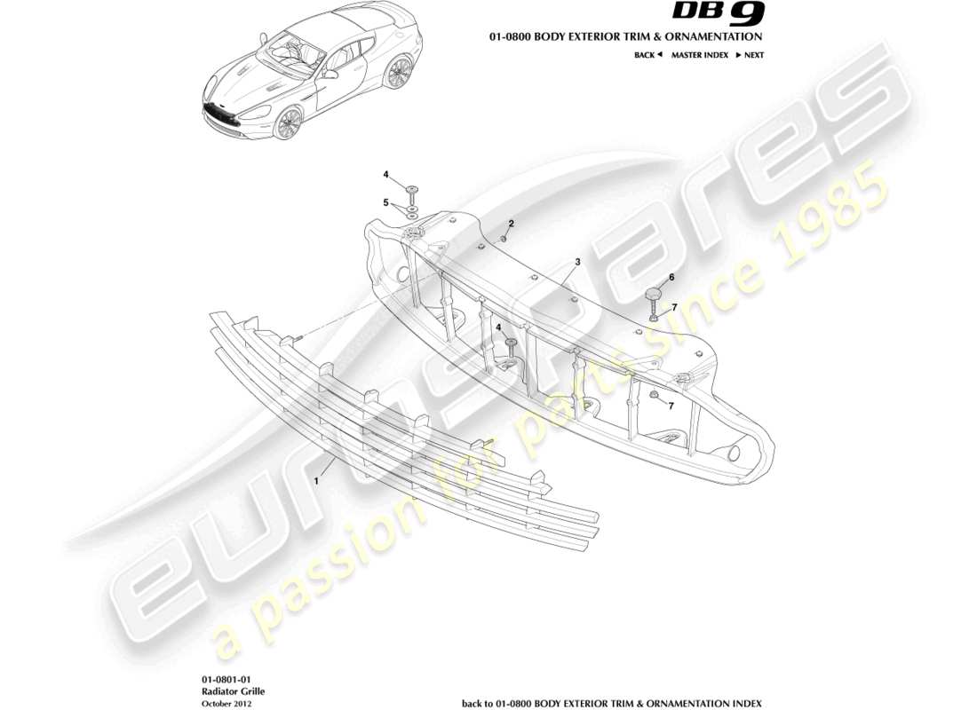 part diagram containing part number dg43-8a100-aa