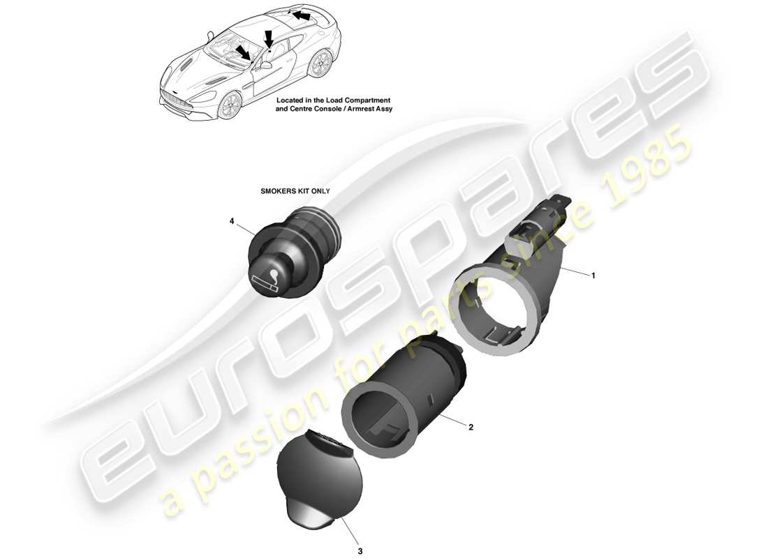 aston martin vanquish (2013) power socket part diagram