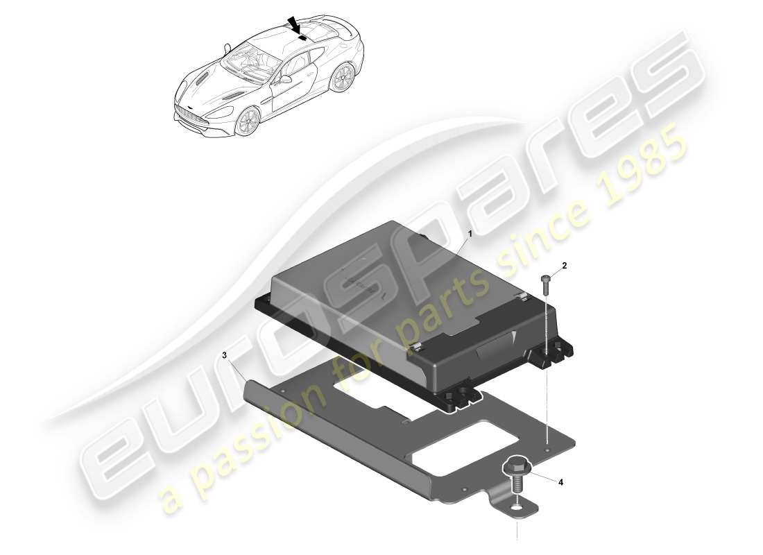 aston martin vanquish (2013) navigation module, coupe part diagram