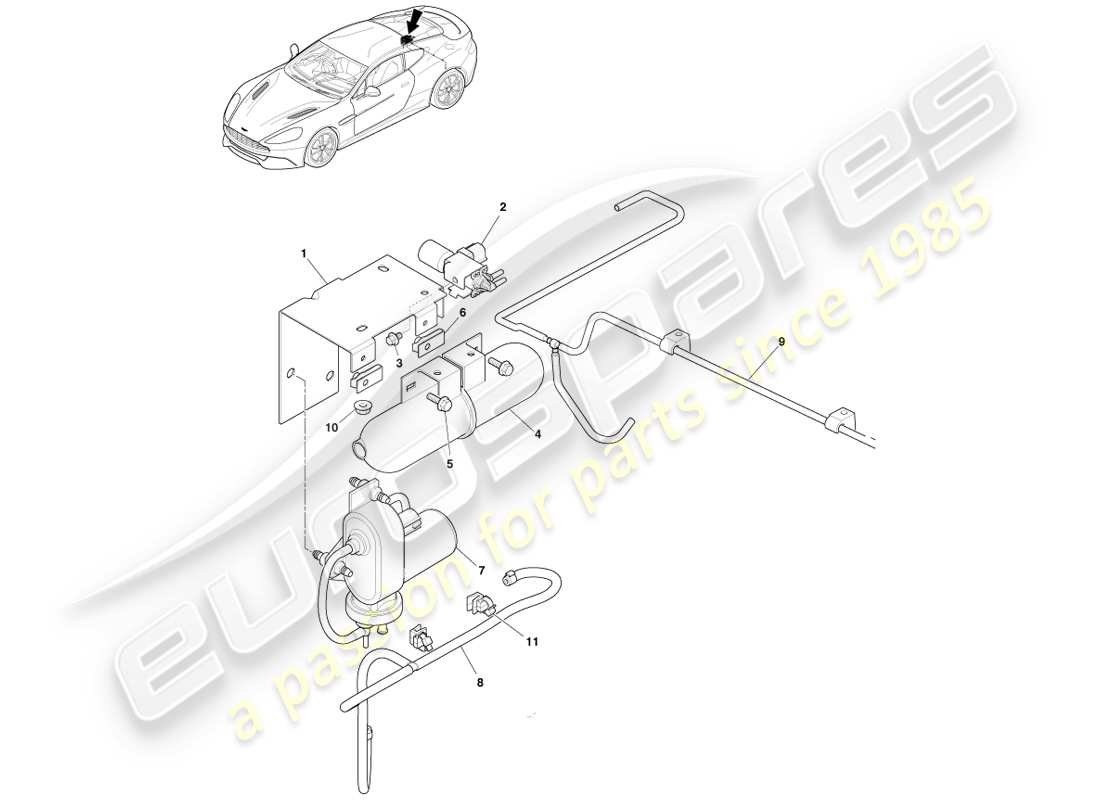 aston martin vanquish (2013) acoustic control part diagram