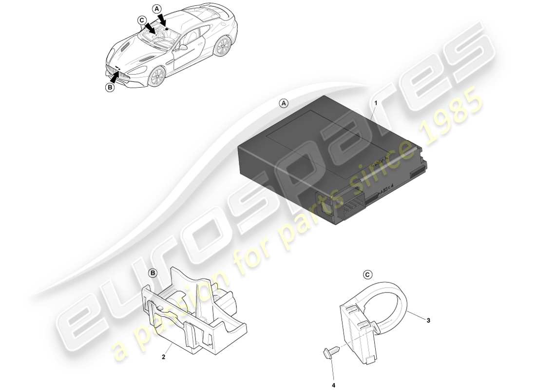 aston martin vanquish (2013) alarm sensors part diagram