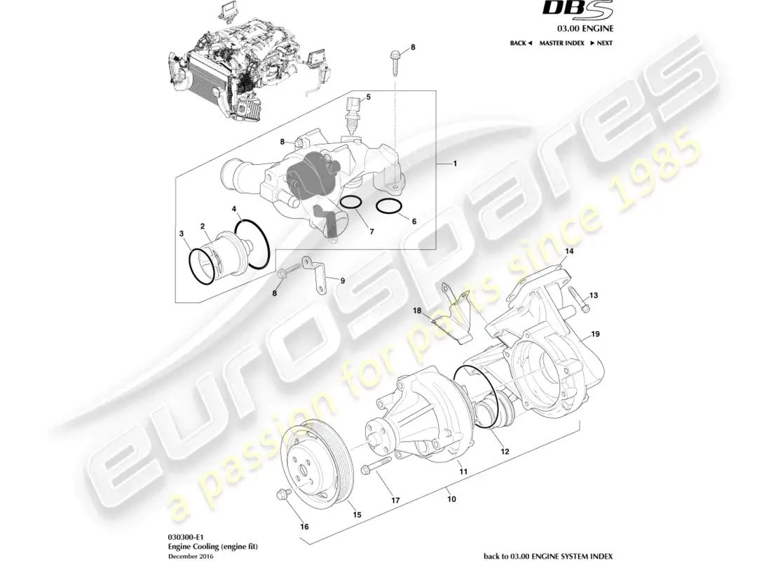 aston martin dbs (2008) engine cooling parts diagram