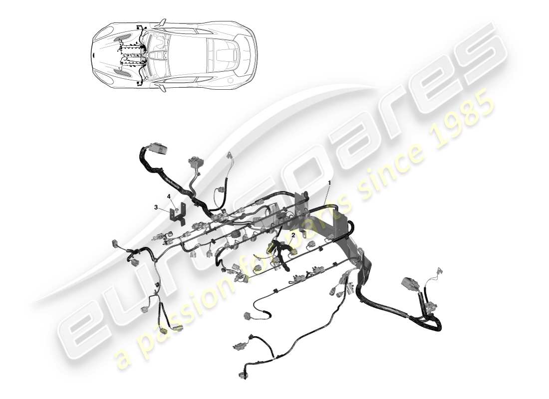 aston martin vanquish (2014) engine harness part diagram