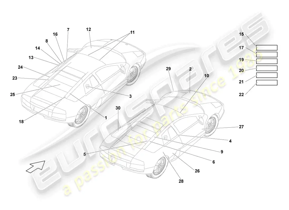 lamborghini reventon type plates parts diagram