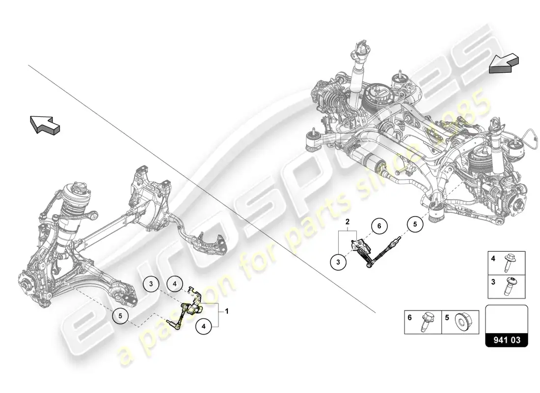 lamborghini urus performante (2023) sensor for headlight range control parts diagram