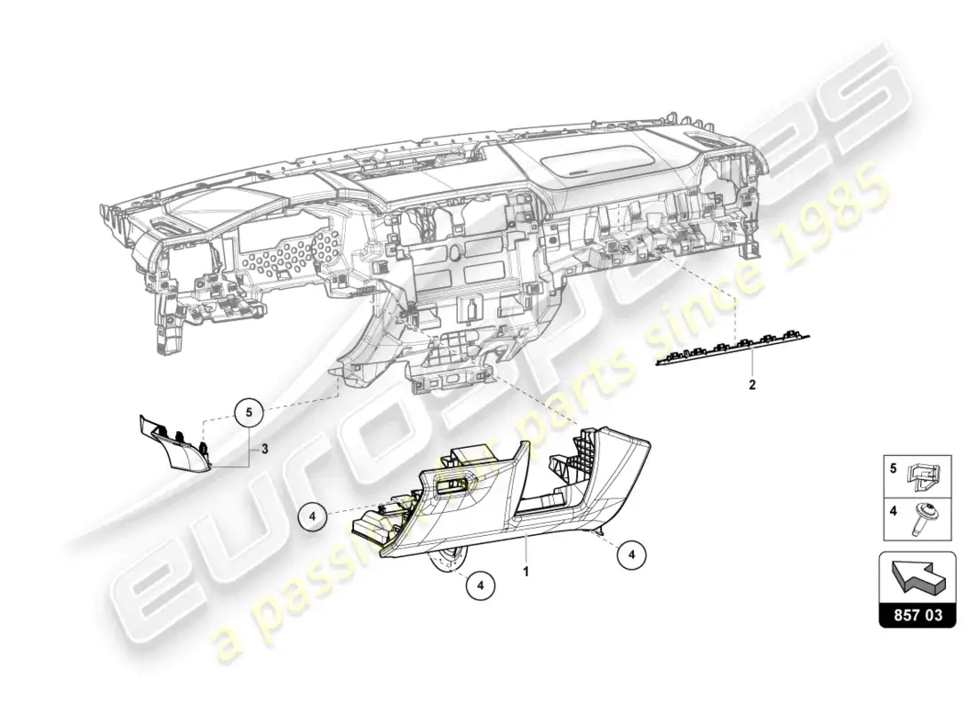 lamborghini urus performante (2024) instrument panel parts diagram