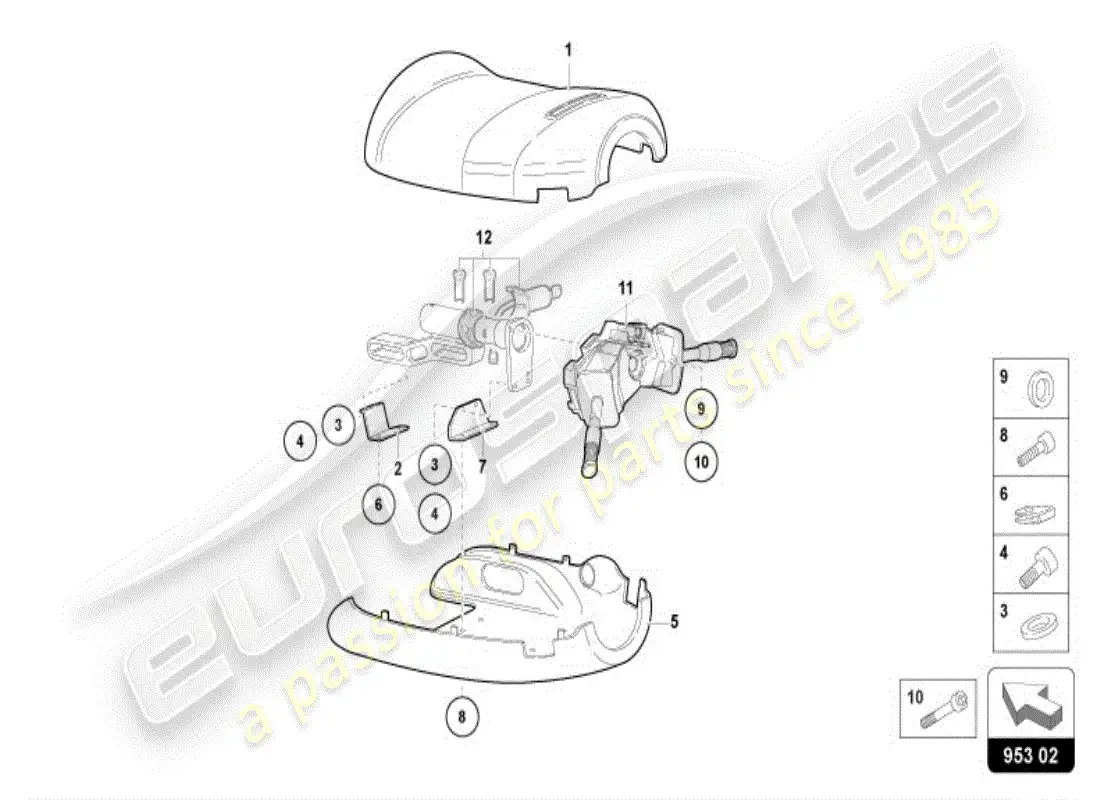 lamborghini diablo vt (1998) rack and pinion steering parts diagram