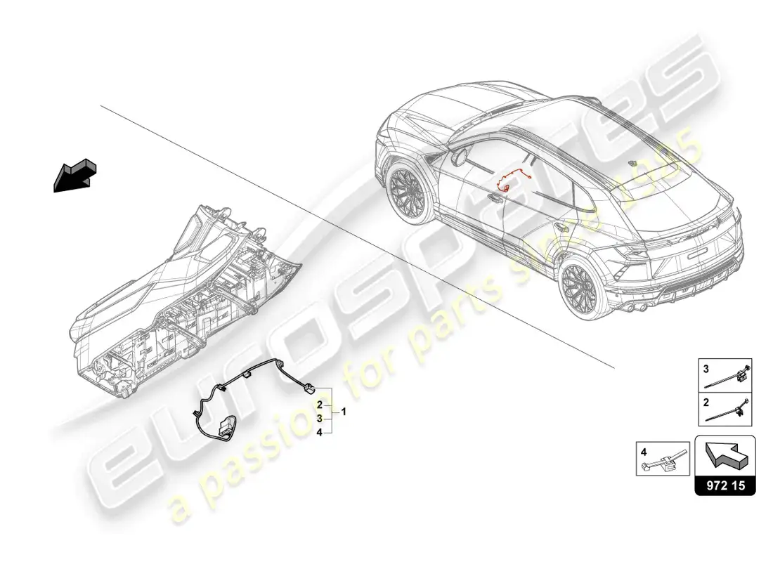 lamborghini urus (2020) wiring harness for blower parts diagram