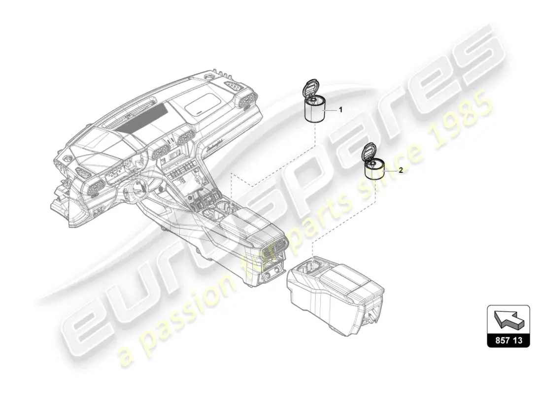 lamborghini urus (2020) ashtray parts diagram