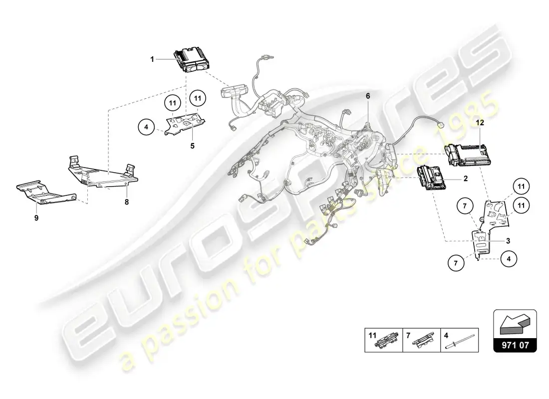 lamborghini evo coupe 2wd (2023) engine control unit parts diagram