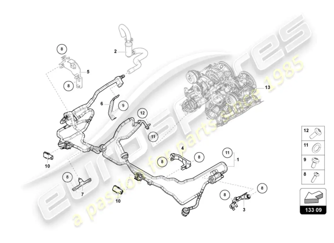 lamborghini urus s (2024) vacuum system parts diagram