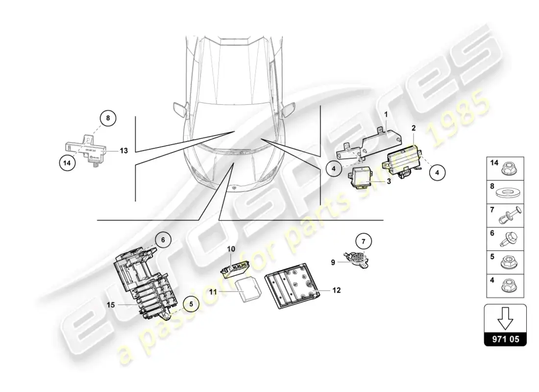 lamborghini evo coupe 2wd (2023) control unit parts diagram