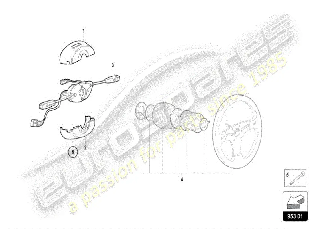 lamborghini diablo vt (1996) rack and pinion steering parts diagram