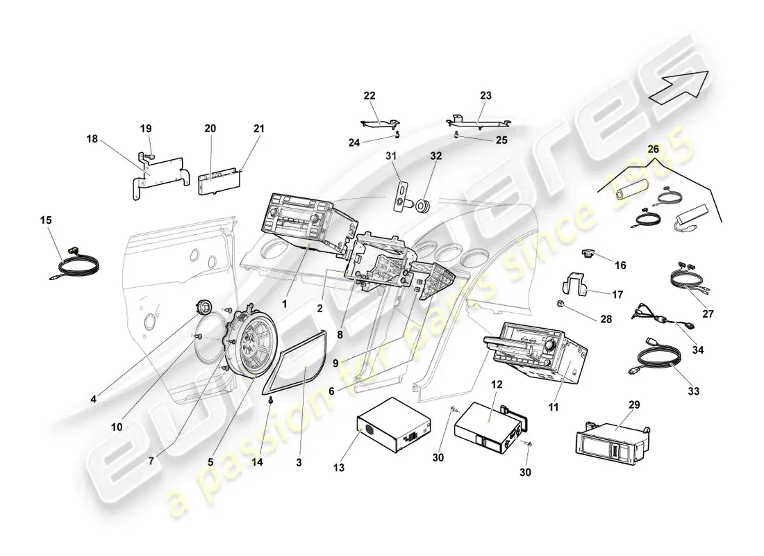lamborghini lp550-2 spyder (2012) control unit for infor- mation electronics parts diagram