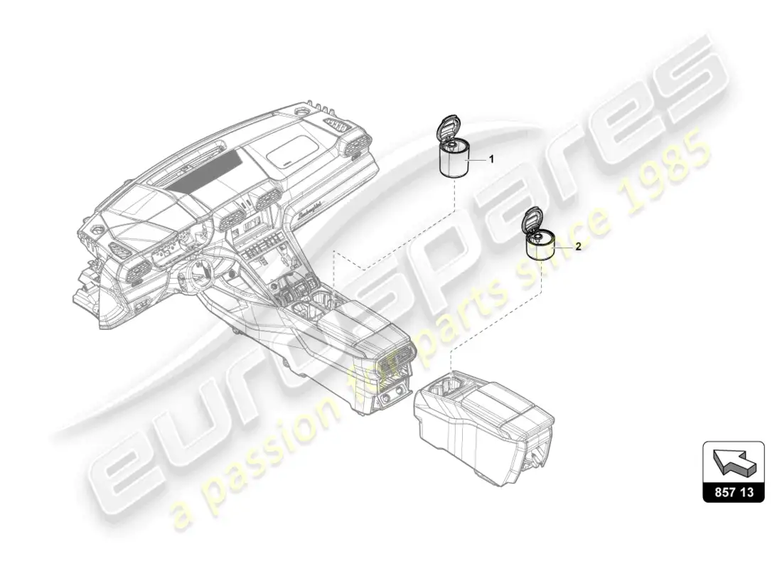 lamborghini urus s (2024) ashtray parts diagram