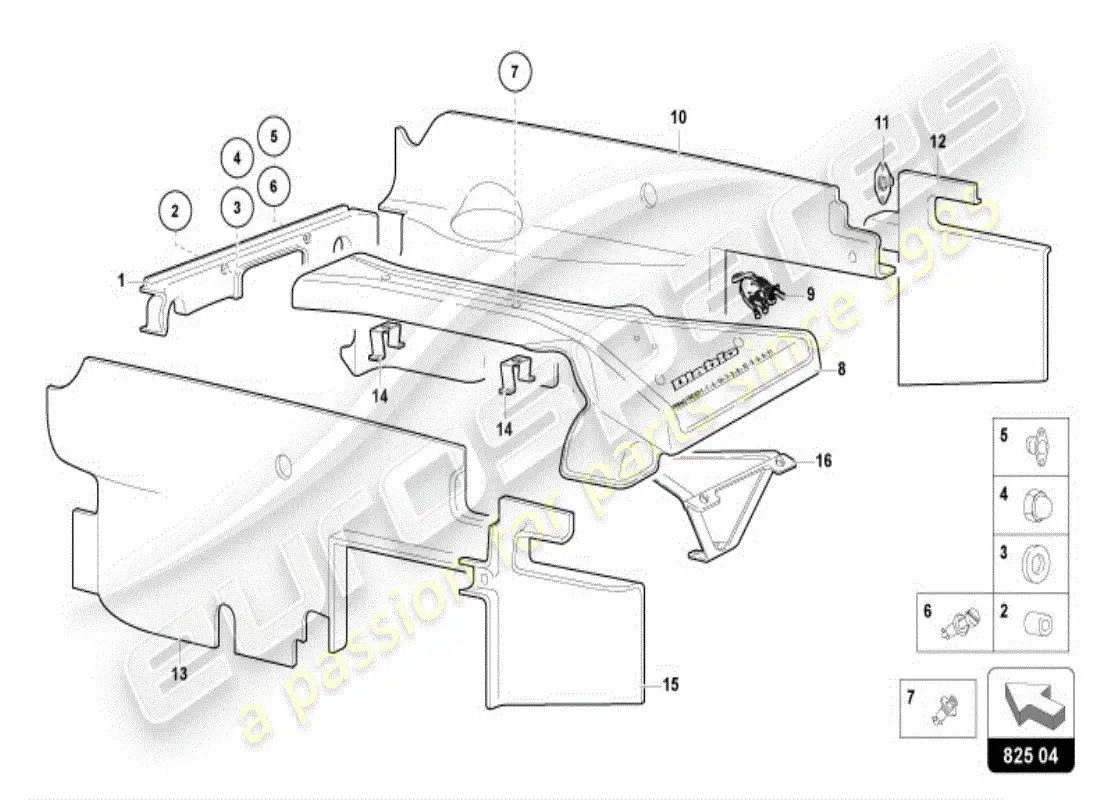 lamborghini diablo vt (1996) trim panel for engine parts diagram