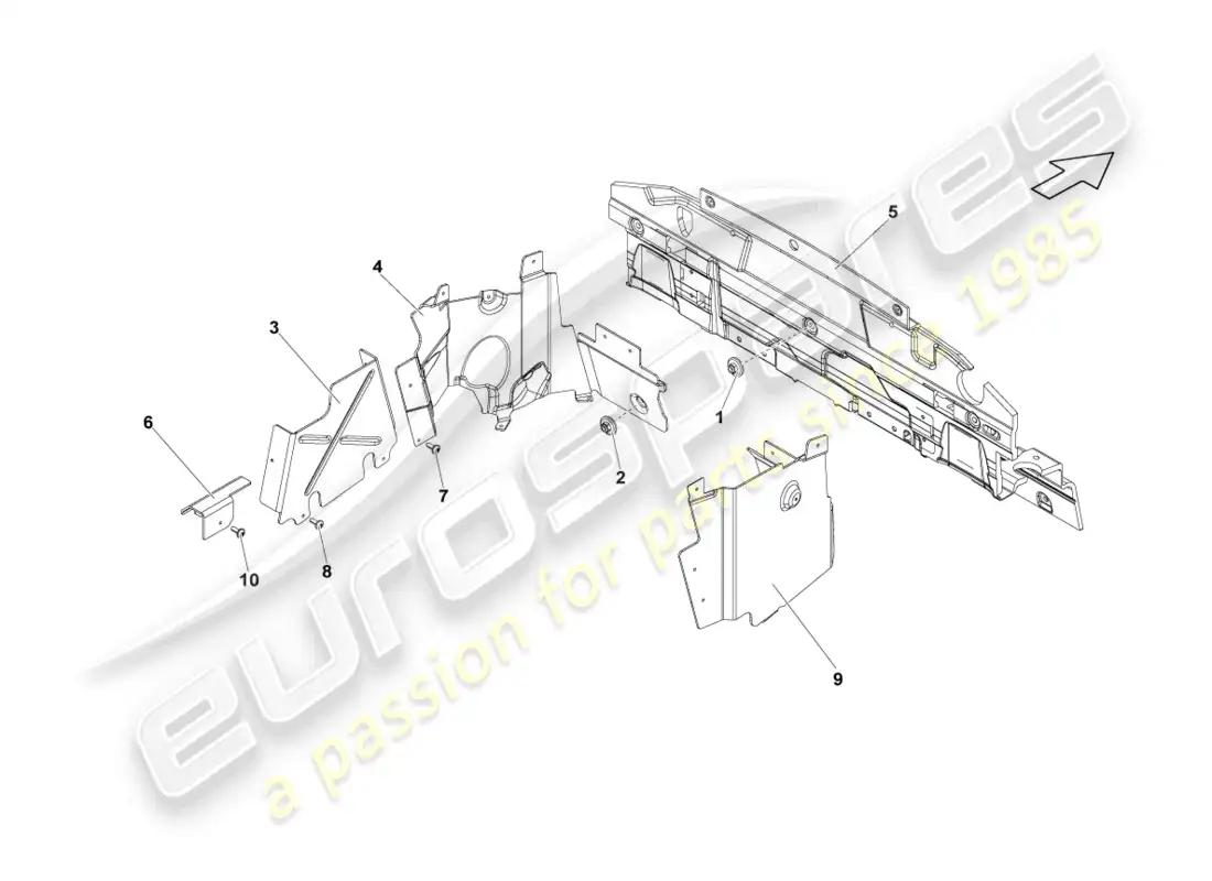 lamborghini lp570-4 sl (2010) heat shield parts diagram