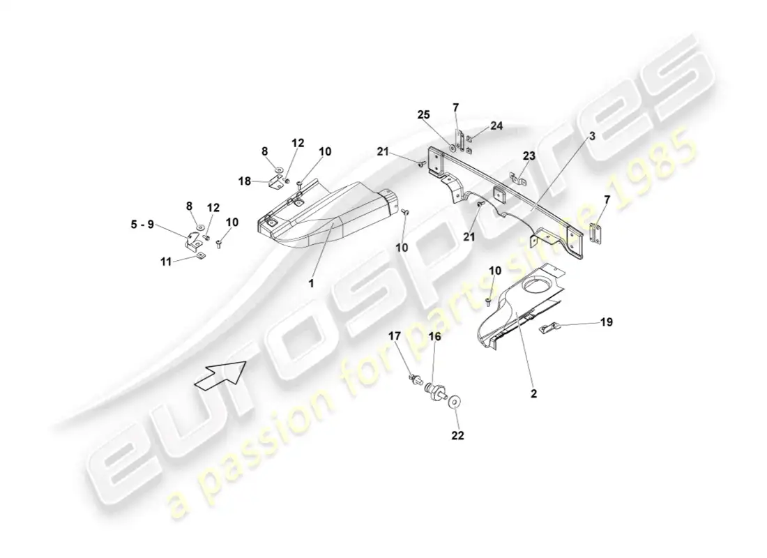 lamborghini lp570-4 sl (2011) cover for engine compartment parts diagram