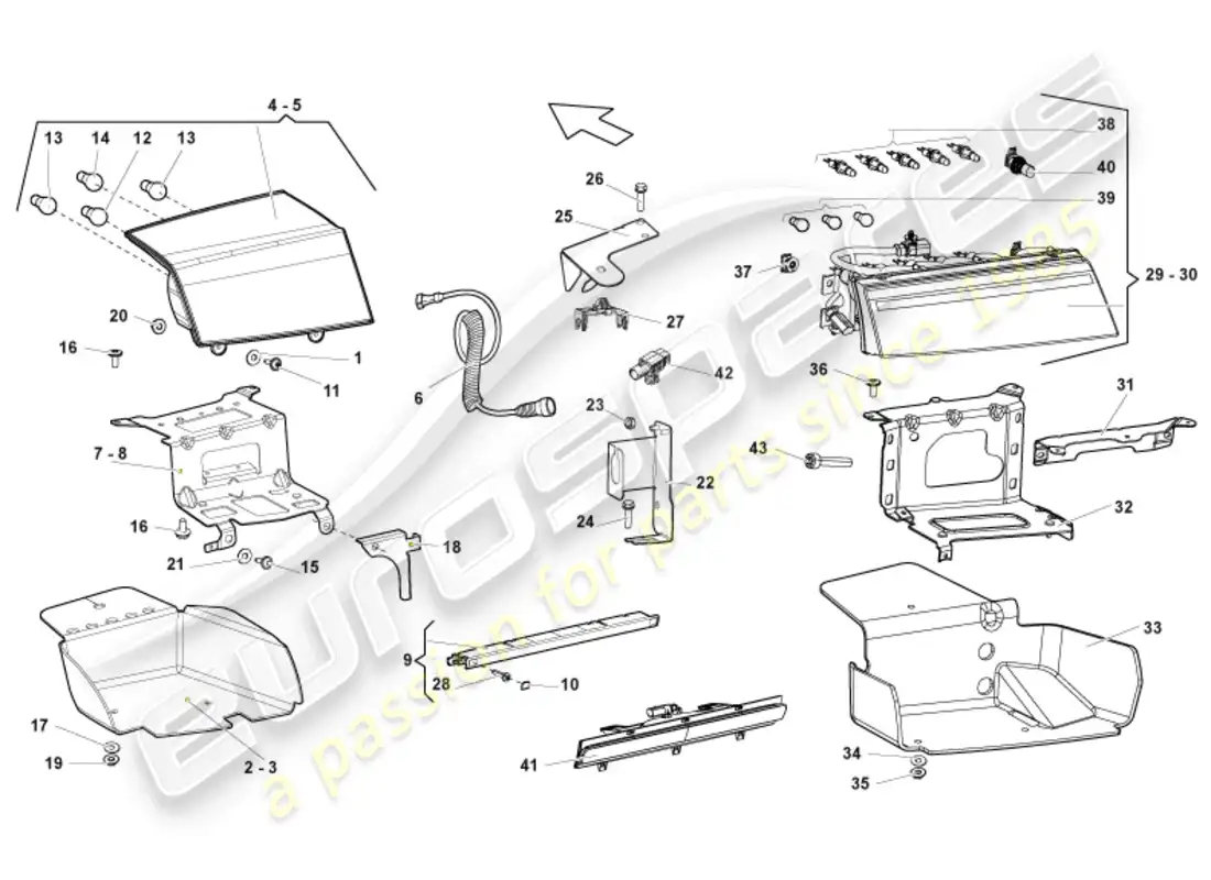 lamborghini blancpain sts (2013) tail light parts diagram