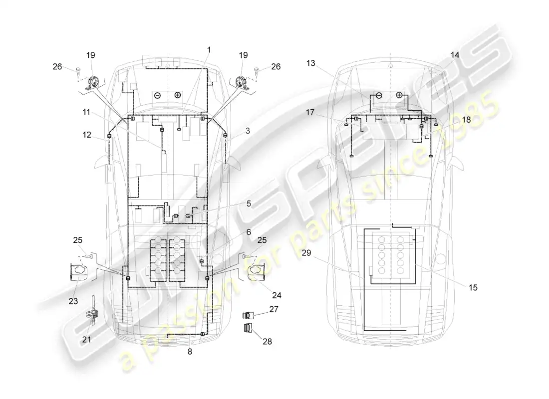 lamborghini gallardo spyder (2007) wiring looms parts diagram