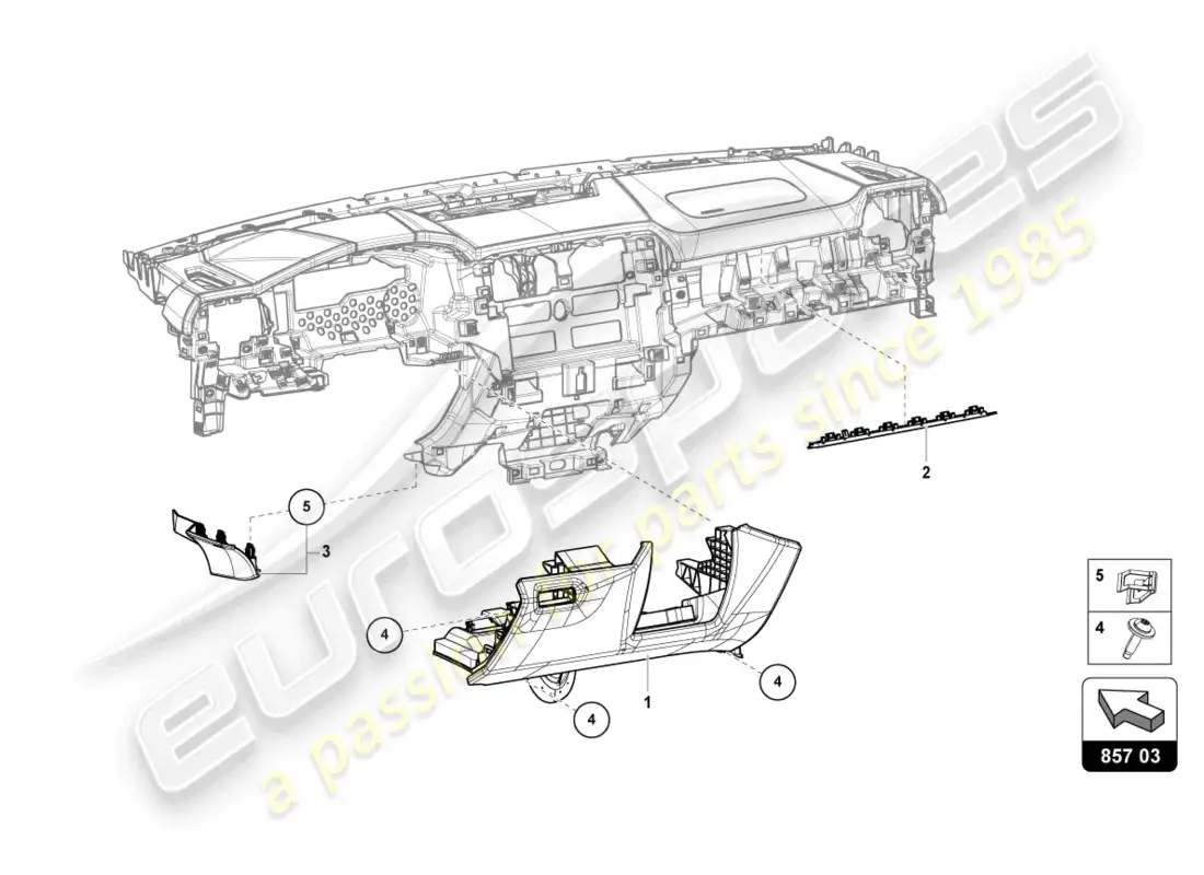 lamborghini urus (2019) instrument panel parts diagram