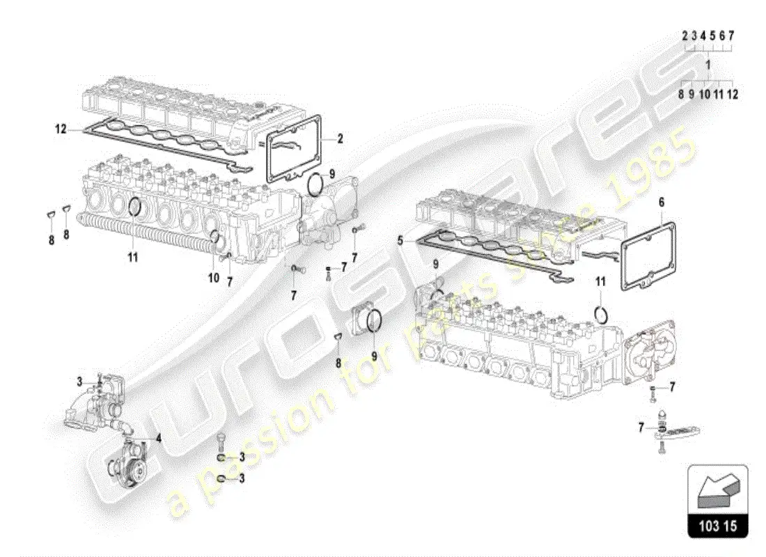 lamborghini diablo vt (1999) lid gasket kit parts diagram