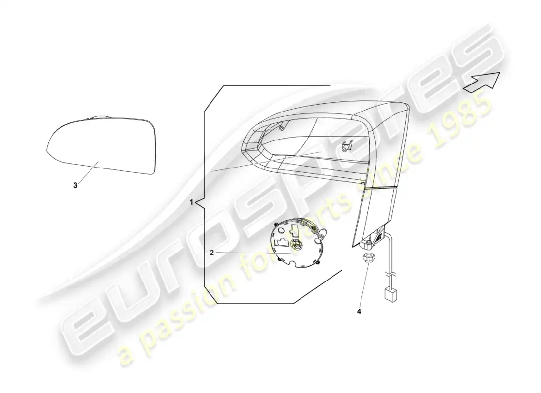 lamborghini lp550-2 coupe (2011) exterior mirror parts diagram