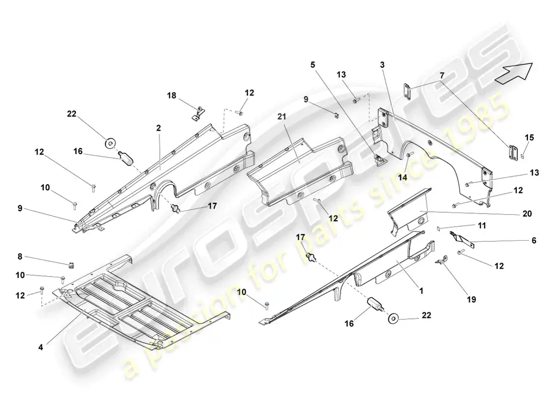 lamborghini gallardo coupe (2006) cover for engine compartment parts diagram