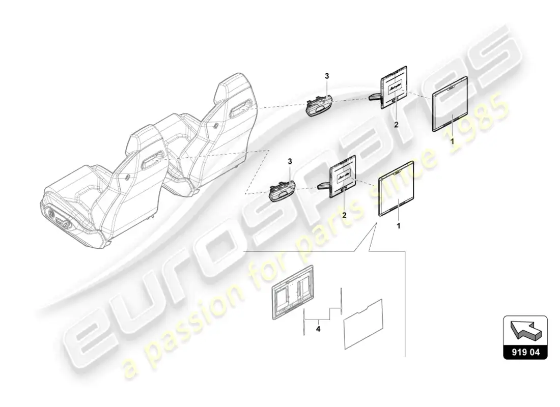 lamborghini urus performante (2024) electrical parts for infotainment rear parts diagram