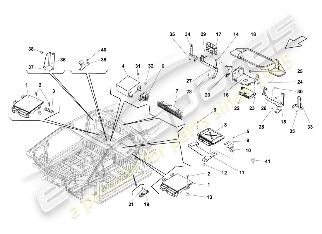 lamborghini gallardo coupe (2004) engine control unit parts diagram