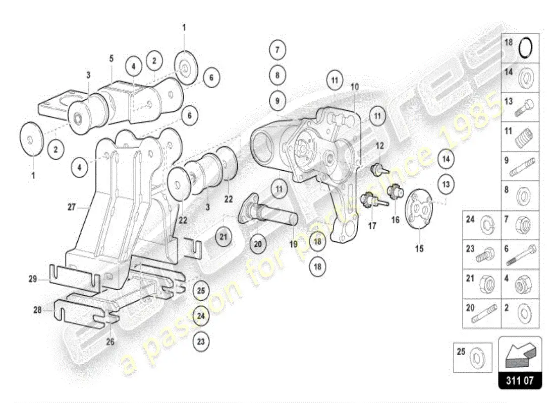 lamborghini diablo vt (1996) gearbox parts diagram