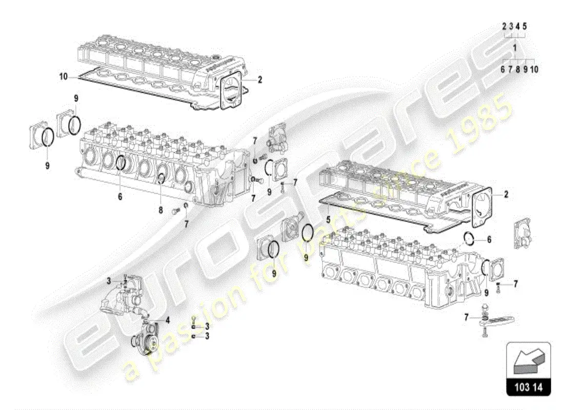lamborghini diablo vt (1999) lid gasket kit parts diagram