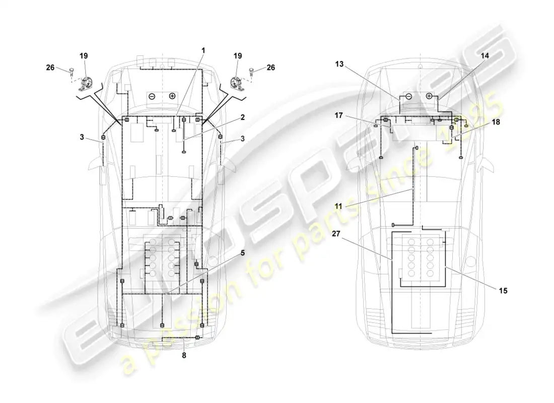 lamborghini lp560-4 coupe fl ii (2014) wiring looms parts diagram