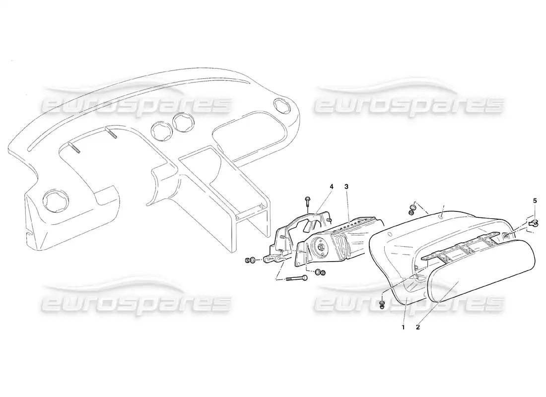 lamborghini diablo sv (1998) passenger compartment trims (valid for usa - november 1998) parts diagram