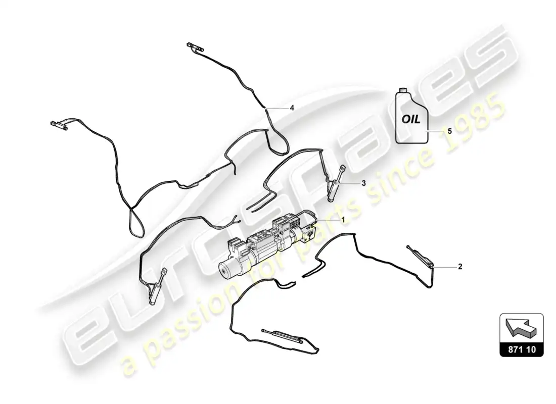 lamborghini evo spyder (2022) roof parts diagram