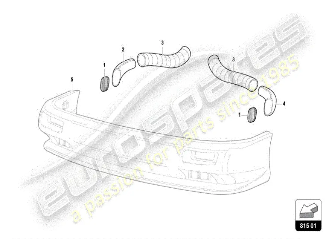 lamborghini diablo vt (1995) front air duct cardboard parts diagram
