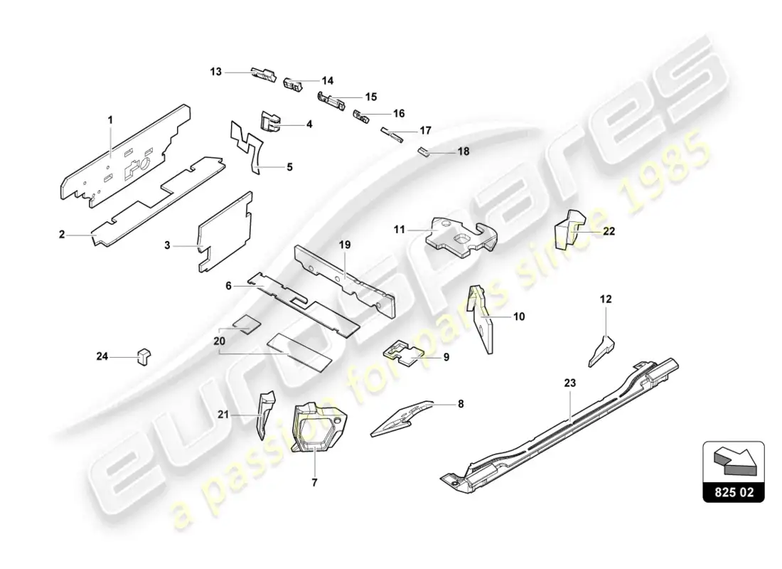 lamborghini evo coupe (2022) damping parts diagram