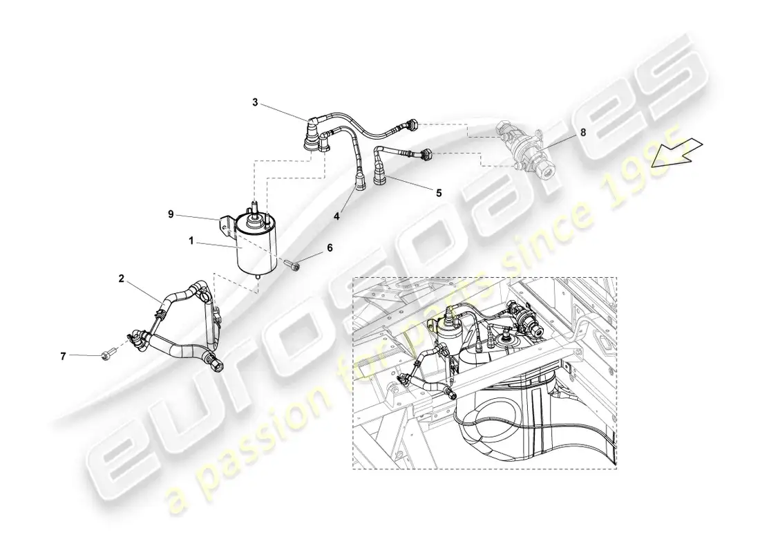 lamborghini lp560-4 spider (2011) fuel filter parts diagram