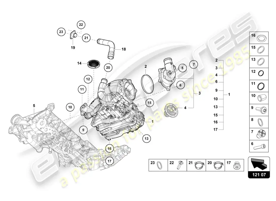 lamborghini tecnica (2023) oil pump parts diagram
