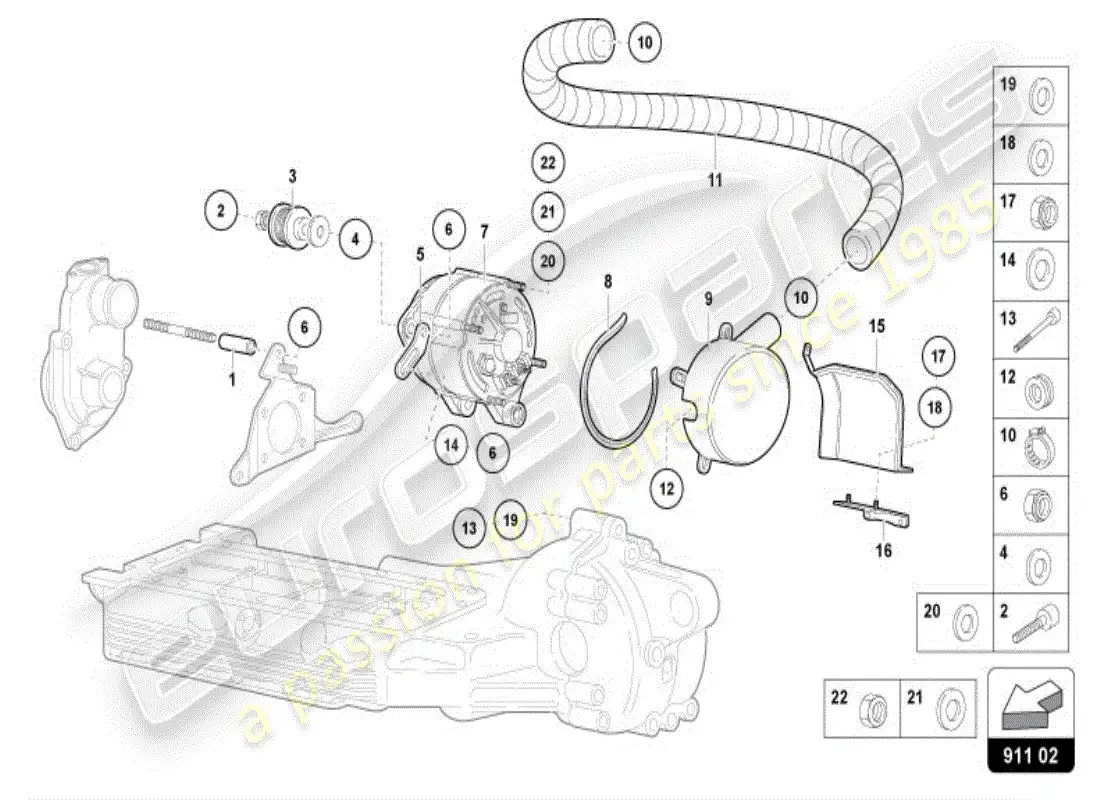 lamborghini diablo vt (1995) starter parts diagram