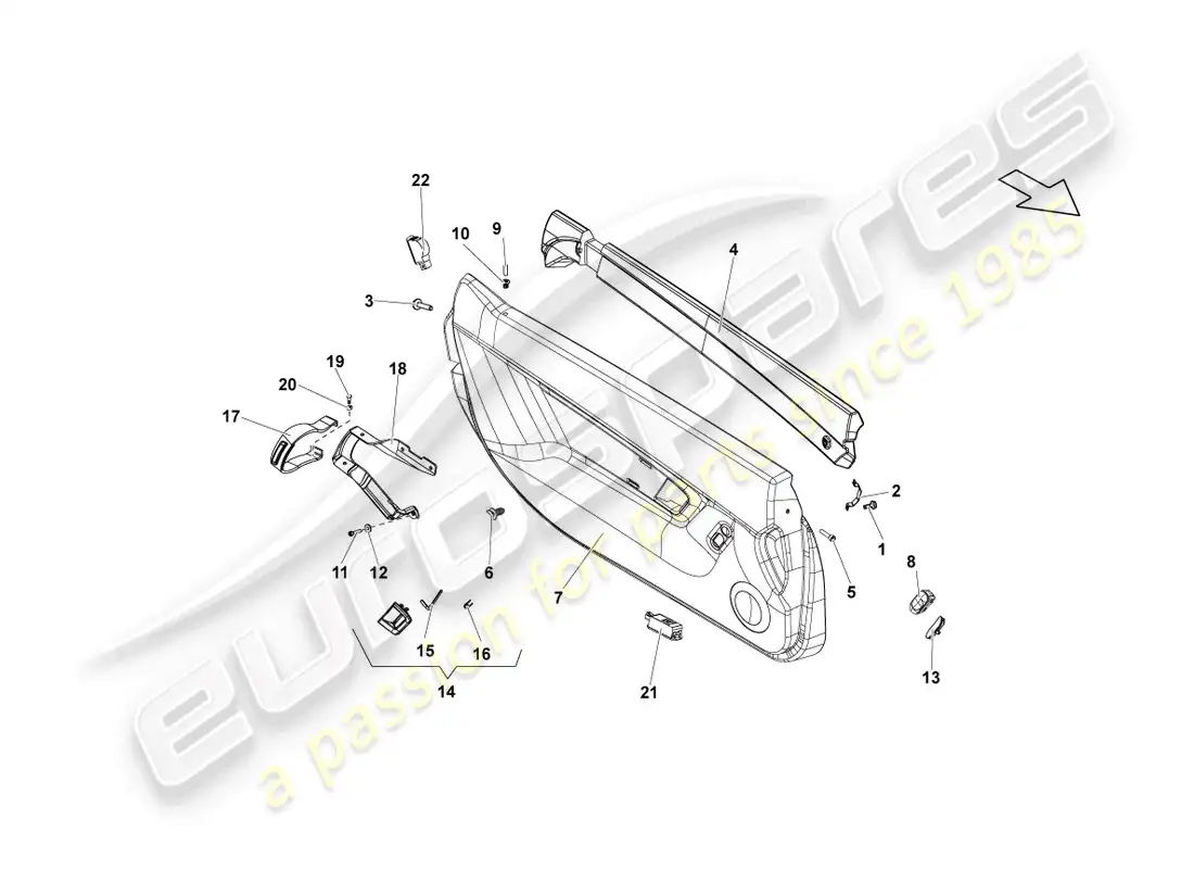 lamborghini lp570-4 spyder performante (2014) door panel parts diagram